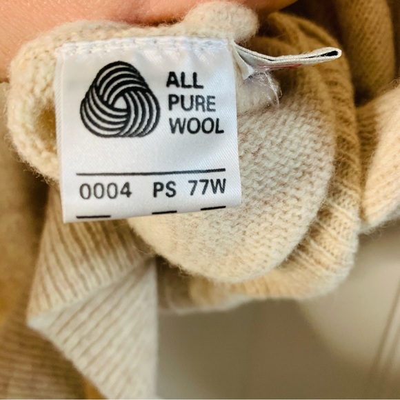 Jockey Vintage Mens 100% Lambswool V-Neck Oatmeal Cream Knit Sweater | NWT | XL - Picture 6 of 6